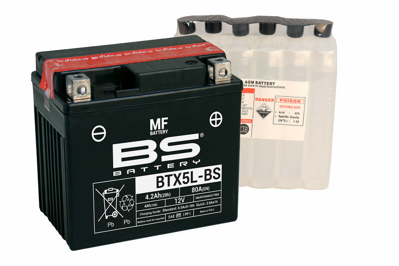 Entretien de la batterie de la batterie BS Gratuit avec pack d'acide - BTX5L -B