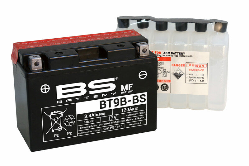 BS Battery Battery Maintenance Free With Acid Pack - BT9B -B