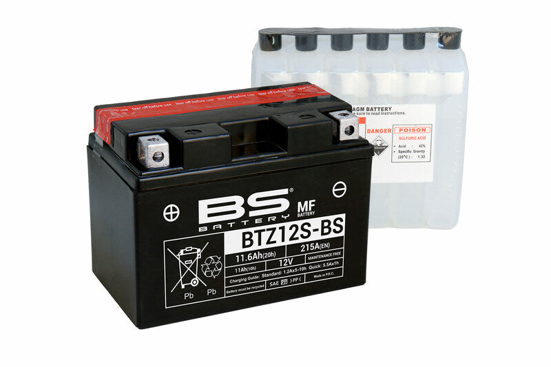 Entretien de la batterie de la batterie BS gratuite avec un pack d'acide - BTZ12S -B