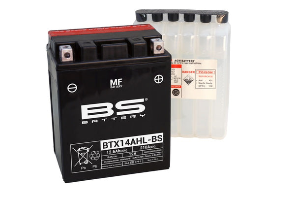 BSTENANCE DE BATTERIE BS - Batterie libre avec pack d'acide - BTX14AHL -B