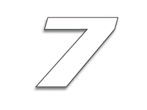 Blackbird Race Number 7 20x25cm White 5049/10/7