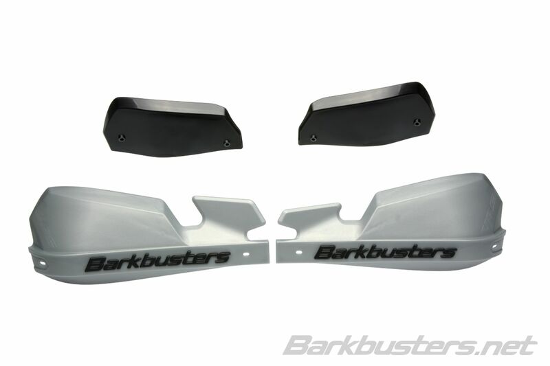 Barkbusters VPS MX Hand Guard Ensemble en plastique uniquement argent / déflecteur noir VPS-003-01-SL