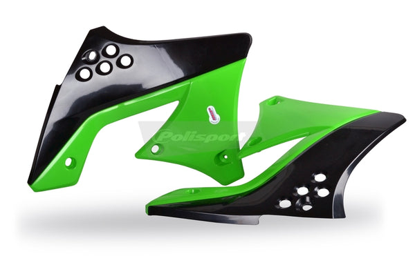 Le radiateur des portes policières couvre la couleur OEM verte / noire kawasaki kx250f 8412800004