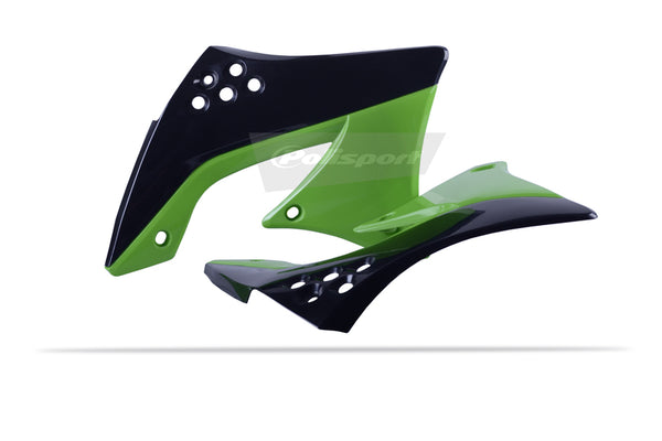 Le radiateur des portes policières couvre la couleur OEM Black / Green Kawasaki KX450F 8412900004