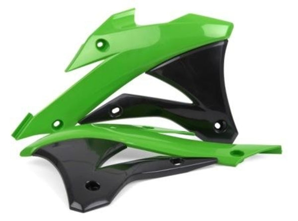 Le radiateur des portes policières couvre la couleur OEM Green / Black Kawasaki KX85 / KX100 84173001