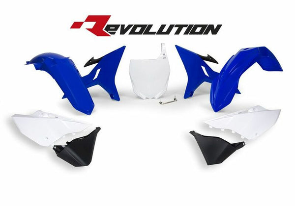 Racetech Revolution Remplacement Kit en plastique bleu / blanc yamaha yz125 / 250 R-kityz0-bl0-rev