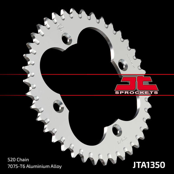 JT Sprock's aluminium Ultra -light Reaar Sprock 1350 - 520 JTA1350.38blk
