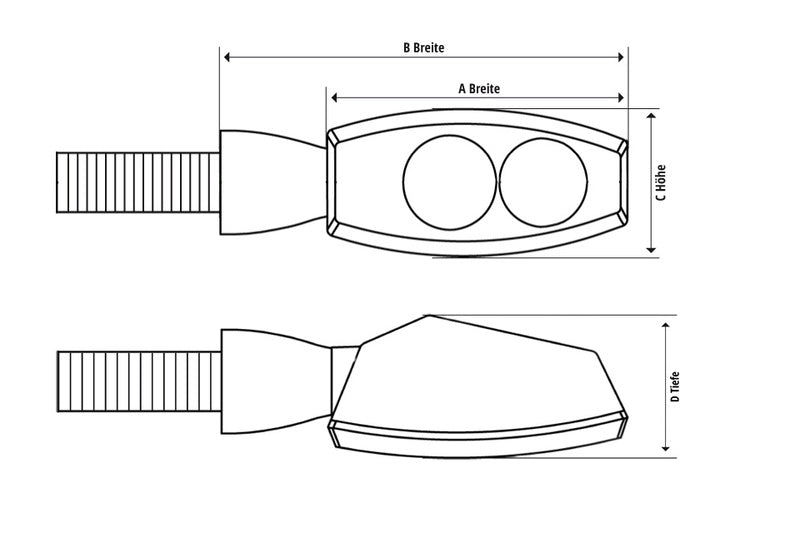 Indicateur LED unique à tête de stylo Highsider, verre teinté 203-280