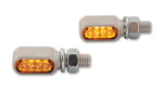 Indicateurs LED CNC HighSider Little Bronx, argent, verre teinté, approuvé en E, (paire) 204-2861