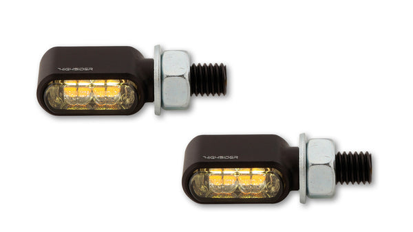 Highsider CNC 2in1 LED Indicateur / position Light Little Bronx, noir, teinté, approuvé en E, (paire) 204-2870
