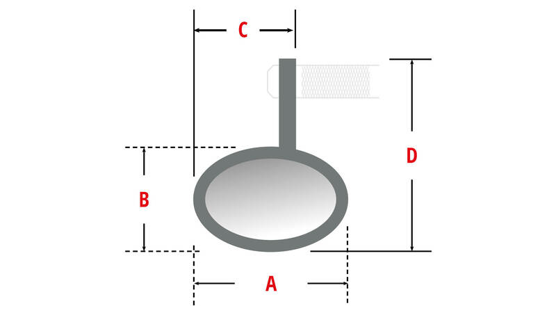 Miroir d'extrémité de barre de bord de la victoire haute avec des indicateurs LED / lumière de position (1pc) 301-527