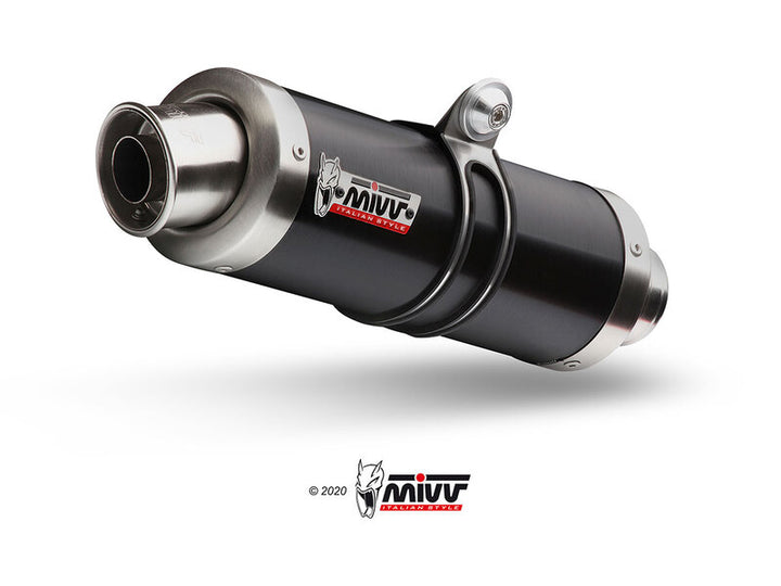 MIVV GP Slip-On Muffler Black Stainless Steel för Honda CBR 1000 RR H.039.KXB med sportig design och hög prestanda. Perfekt reservdel inom fordonstillbehör.