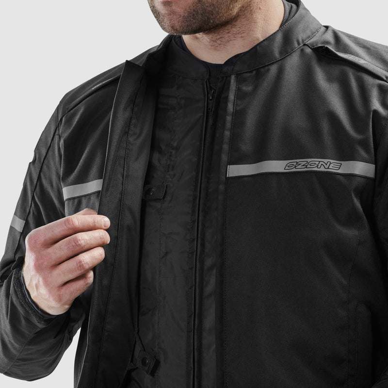 Ozone Leather MC Jacket Rides Black