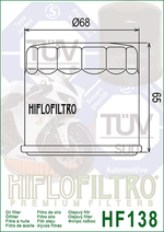 HIFLOFILTRO Oil Filter Chrome - HF138C HF138C