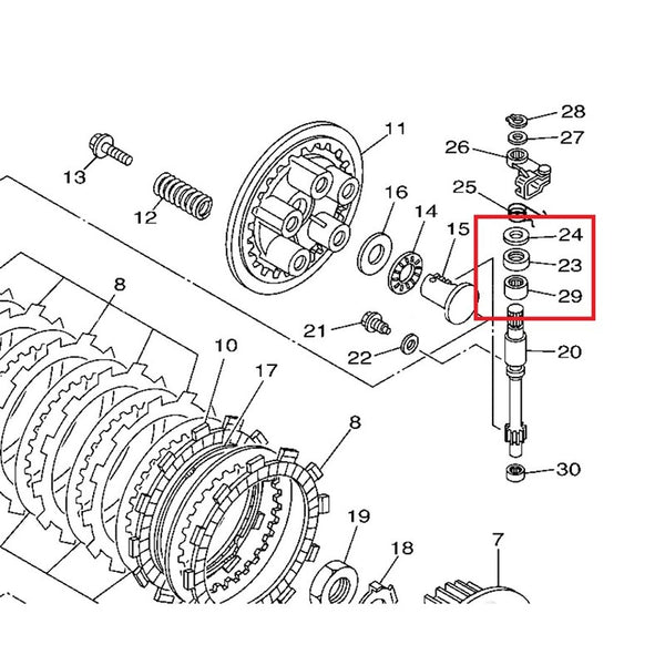 Kit de réparation de contrôle Tourmax Cutch Yamaha YZ250 CLB-015