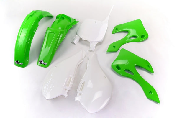 Kit en plastique d'OVNI Couleur OEM verte / blanc kawasaki kx125 / 250 kakit200 @ 999