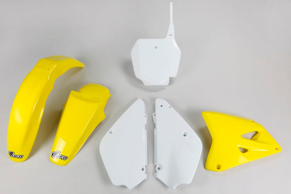 Kit en plastique d'OVNI Couleur OEM jaune / blanc (02-17) Suzuki RM85 Sukit405 @ 999