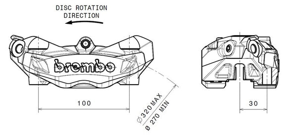 Brembo M4 Front Left Brake Caliper Gold Ø32mm 920.B690.97