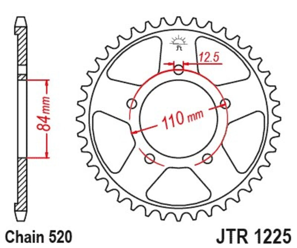 Sprock arrière standard en acier de JT Sprock 1225 - 520 JTR1225.40