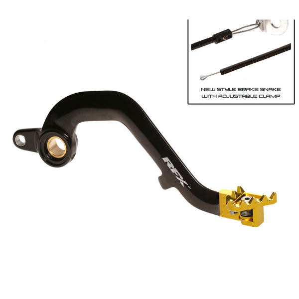 RFX PRO FT Rear Brake Liver (Black/Yellow) - Suzuki RM250 FXRB3050099LY