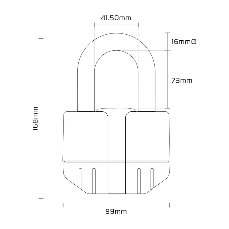 Oxford Boss Alarm Lock 16 mm + chaîne 12 mm x 1,2 m LK480