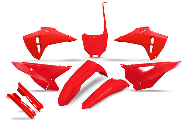 Kit de plastiques complet d'OVNI avec gardes de fourche - Red Hokit127f @ 070