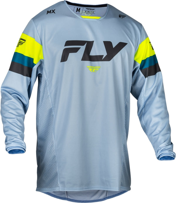 Fly Racing Kinetic Prix Jersey-Ice Grey / Charcoal / Hi-Vis 377-421S