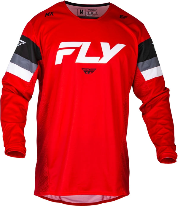 Fly Racing Kinetic Prix Jersey - Red / Gray / White 377-422S