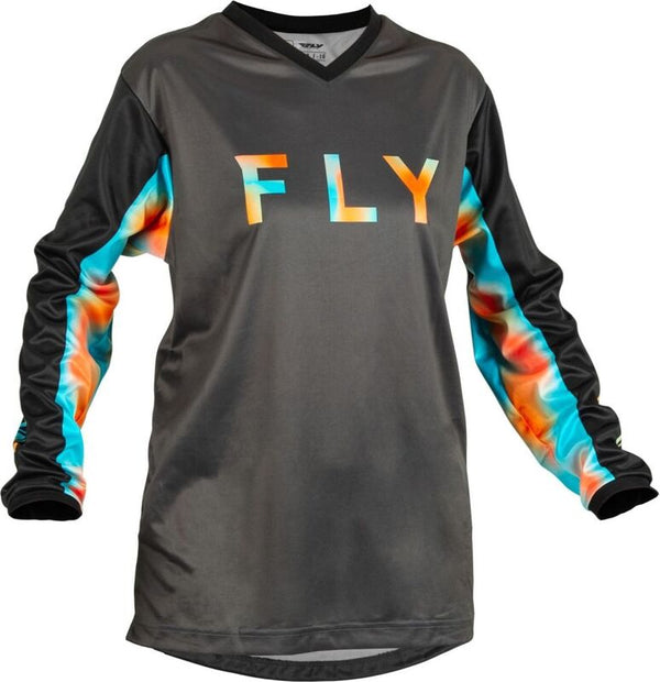 Fly Racing Women's F-16 Jersey Grey / Pink / Blue MD 376-821M