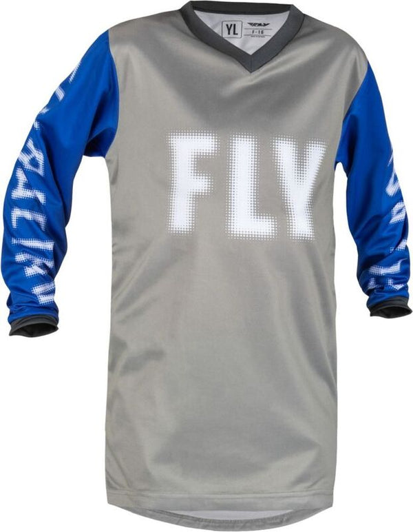 Fly Racing F-16 Jersey-Gray / Blue 376-223YXS