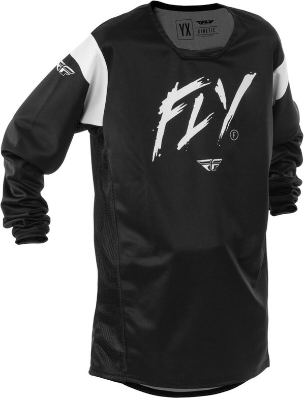 Fly Racing Kinetic Stoke Youth Jersey - noir / blanc 378-525ys