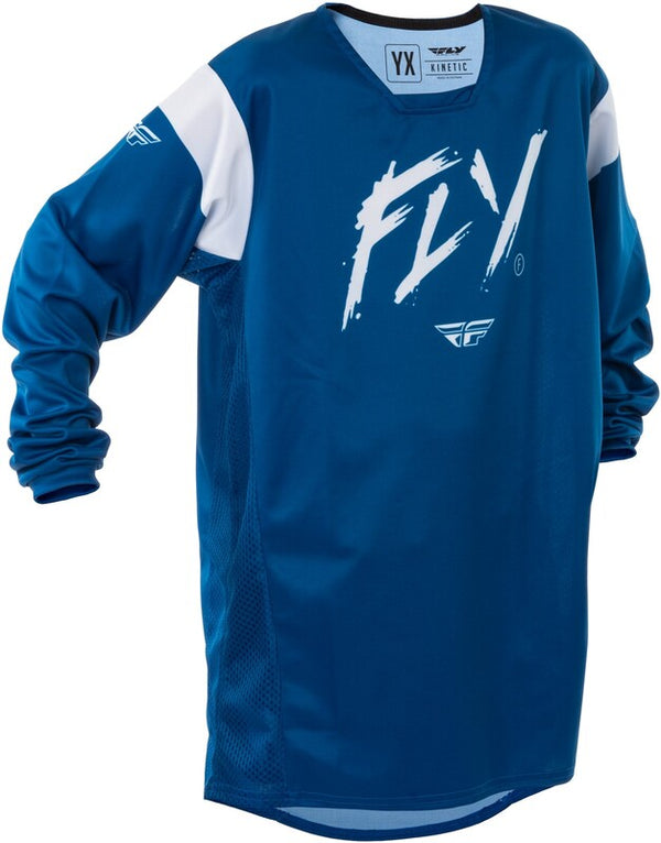 Fly Racing Kinetic Stoke Youth Jersey - Navy / White 378-526ym