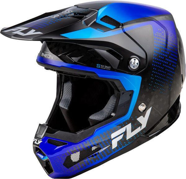 Casque de protocole de carbone de la formule de course à la mouche - Black Carbon / Blue 73-4466X