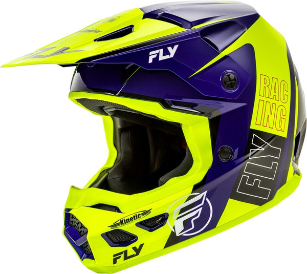 Fly Racing Kinetic Rally Casque-Hi-Vis / Blue / Black 73-8661S