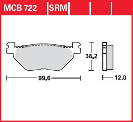 TRW Brake Pad Sinter Scooter 125+ MCB722SRM