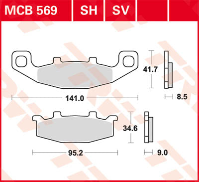 TRW BRAKE PAD TRW MCB569 MCB569