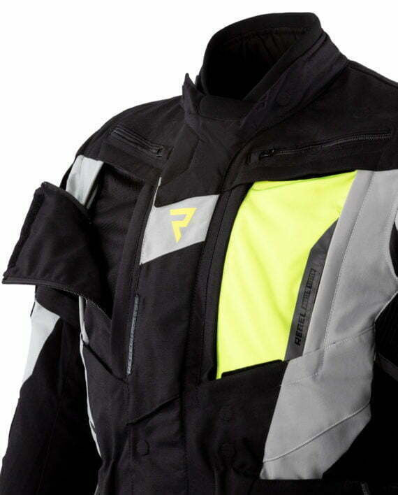 Rebelhorn Textile Motorcycle Jacket Hardy II Gray /Black /Fluorescent Yellow 