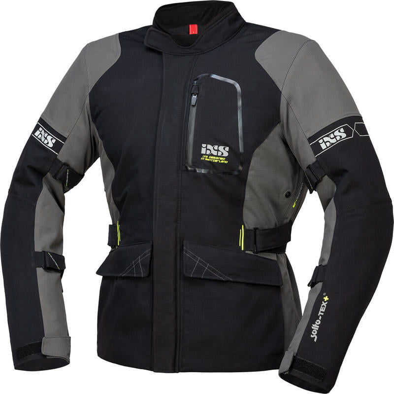 ixs laminated textile mc jacket st plus black /gray