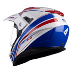 UFO Adventure MC Casque Aries Blanc / Bleu / Rouge