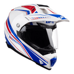 UFO Adventure MC Casque Aries Blanc / Bleu / Rouge