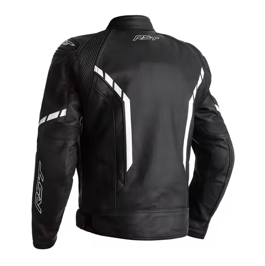 RST Axe de veste en cuir mc noir / blanc