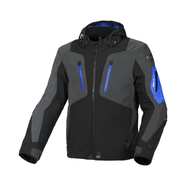 Macna Softshell MC Jacket Angle noir / gris / bleu