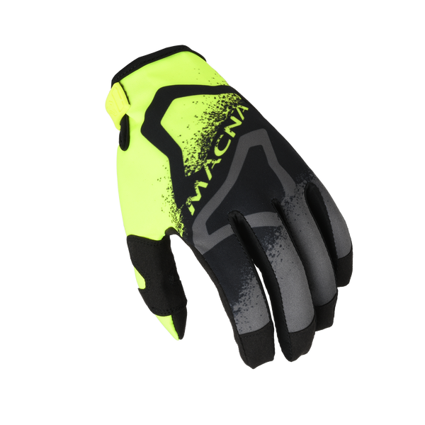 Gants MX Macna, arrière-cour 1 noir / gris / fluo ylow
