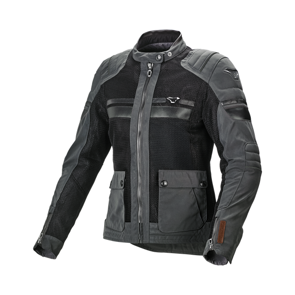 Veste de moto Macna, Femme fluide Oeil de nuit noir / noir noir Oeil / marron