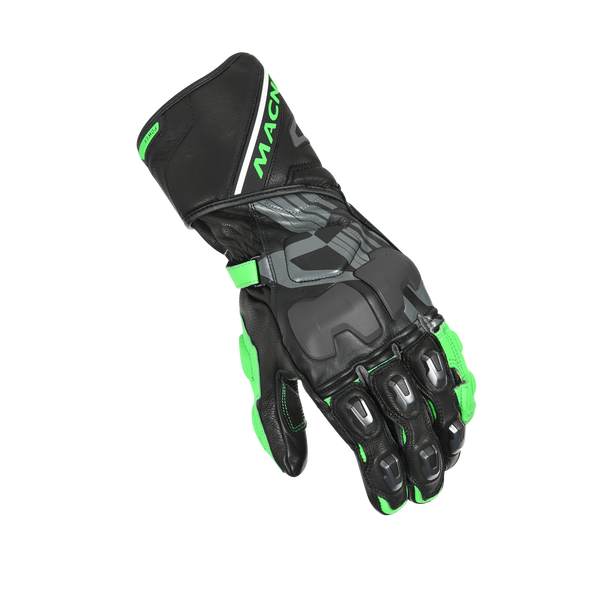Gants de moto Macna, track Power Black / Green / Gris foncé
