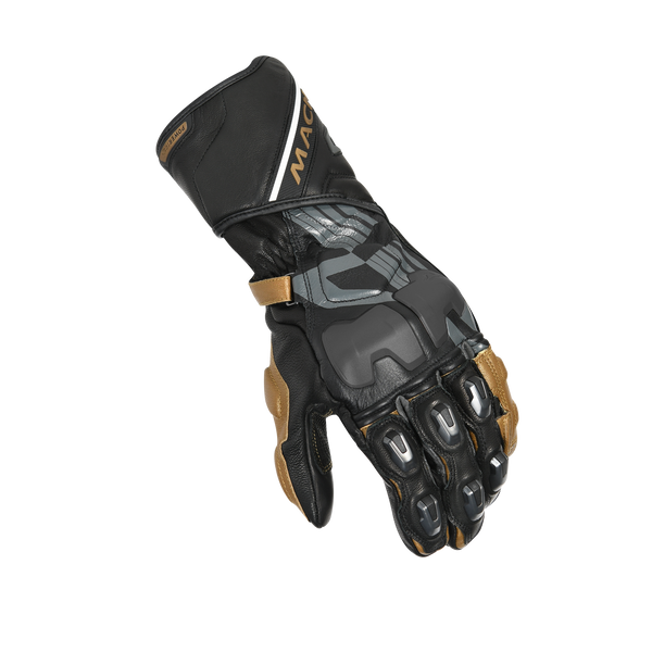 Gants de moto Macna, track Power Black / Gold / Gris foncé
