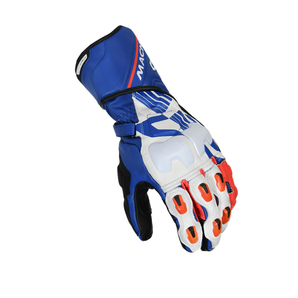 Gants de moto Macna, track bleu / noir / blanc