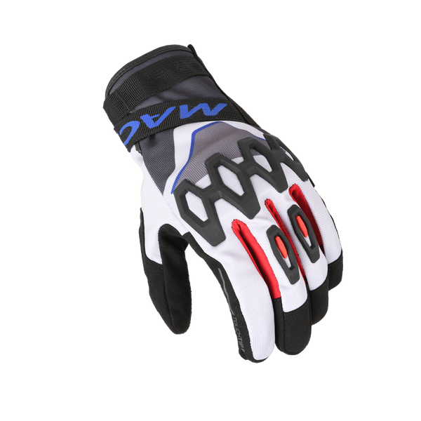 Gants de moto Macna, Zairona Femmes Gris clair / noir / bleu