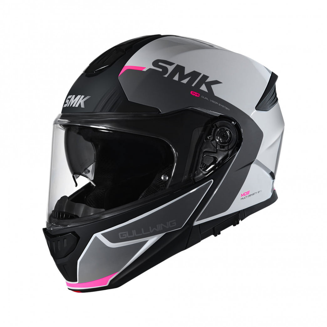 SMK Openable MC Helmet Gullwing Kresto White /Pink