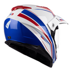 UFO Adventure MC Casque Aries Blanc / Bleu / Rouge